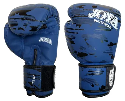 Produktbild von Joya Camo V2 Kickboxhandschuhe Polyurethan- Blau/Schwarz - 12 oz.
