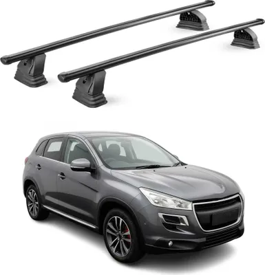Image de Barres de toit transversales acier pour Peugeot 4008 2012-2017 75 kg Noir 2x