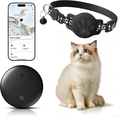Produktbild von Hundehalsband mit Tracker, IP68 wasserdicht, Silikon, für Katzen