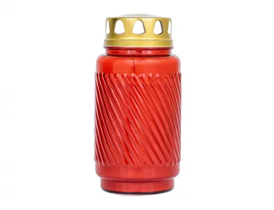 Produktbild von BOLSIUS Laternenglas mit Deckel gefüllt ohne Palmöl 17,3x9cm rot