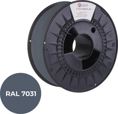 Immagine prodotto di Tisková struna (filament) C-TECH PREMIUM LINE, PETG, šedomodrá, RAL7031, 1,75mm, 1kg