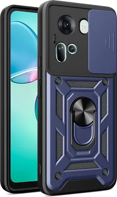 Produktbild von Hülle für Oppo Reno11 Magnetische Ring Ständer Halter Dia Kameraschutz TPU Bumper Silikon Schutzhülle Blau