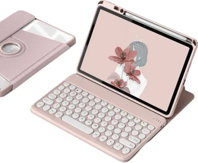 Obrázok produktu pre INF Ružové 360° otočné Bluetooth puzdro s klávesnicou pre iPad 11 & 10.9