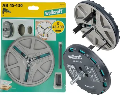 Zdjęcie produktu dla wolfcraft GmbH 5978000, Adapter otwornicy, Czarny, Szary, 13 cm