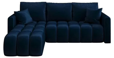 Produktbild von CORNERO Ecksofa mit schlaffunktion GARDA links dunkelblau Velours Monolith 77 - Schlaffunktion, Bettkasten