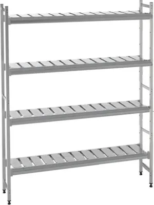 Produktbild von KBS Regaleinrichtung 1140 x 400 x 1600 mm aus eloxiertem Aluminium 4 Böden