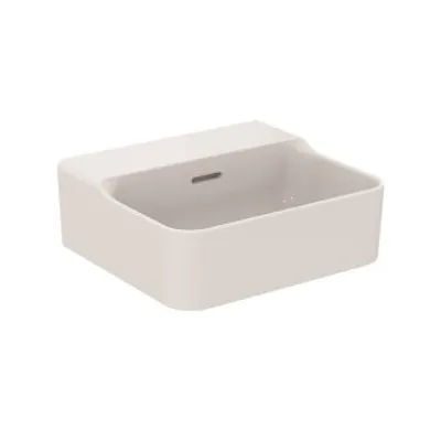 Produktbild von Handwaschbecken CONCA m ÜL o HL 400x350x165mm weiß I+ weiß mit IdealPlus ohne Hahnloch, mit Überlauf