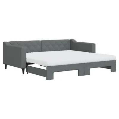 Obrázek produktu pro vidaXL Rozkládací denní postel s matracemi Tmavě šedá 90x190 cm Látka