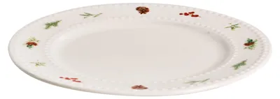 Zdjęcie produktu dla BELIANI Zestaw 16 naczyń biały z porcelany świąteczny bożonarodzeniowy ręcznie robiony reaktywne szkliwo komplet dla 4 osób do kuchni jadalni
