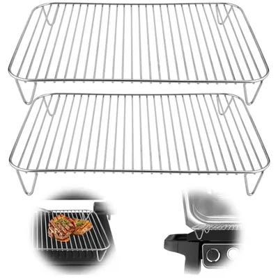 Image de Omgoods - Ensemble de 2 grilles en acier inoxydable pour barbecue