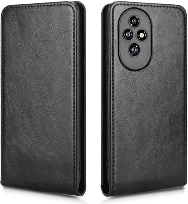 Produktbild von Hülle für HONOR 200 - Phonesta Leder Vertical Flip Book Wallet Klapphülle - Schwarz