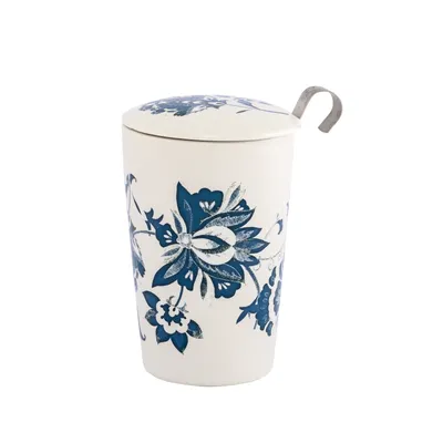 Produktbild von TEEBECHER Porzellan Teetasse mit TEESIEB und DECKEL Teefilter EIGENART 350 ml