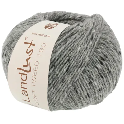 Produktbild von Lana Grossa Landlust Soft Tweed 180 klassisch verzwirntes Tweedgarn aus Schurwolle mit mehrfarbigen Noppen  Farbe 104 - Grau meliert