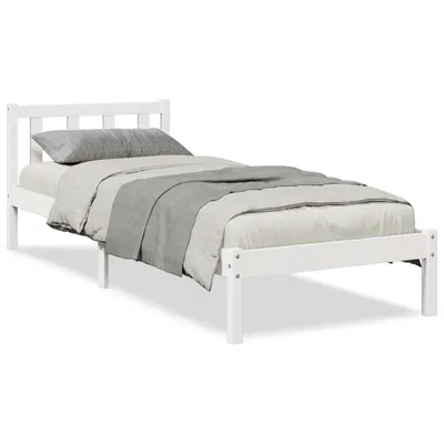 Produktbild von vidaXL Massivholzbett Extra Lang ohne Matratze Weiß 90x220 Kiefernholz