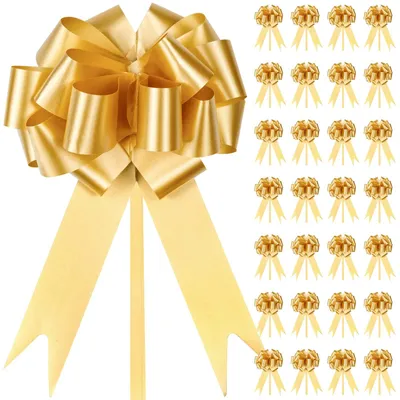 30 Geschenkschleifen, Gold, 21 cm, für Geschenke & Dekoration