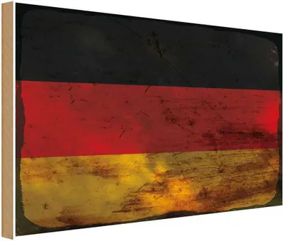Produktbild von vianmo Holzschild 12x18 cm Deutschland Germany Rost Flagge Fahne Wappen