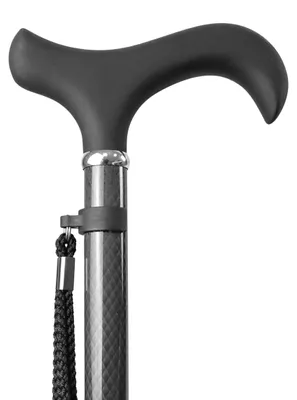 Imagen del producto de Bastón de carbono, con altura ajustable, ligero, color negro