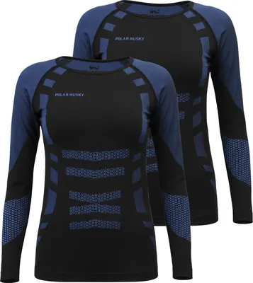 Produktbild von normani 2 x Thermooberteil Langarm Shirt Skiunterwäsche für Damen und Herren