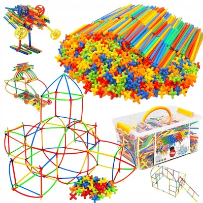 Produktbild von Bunte Strohbausteine 1000 Teile Umweltfreundliches Spielzeug