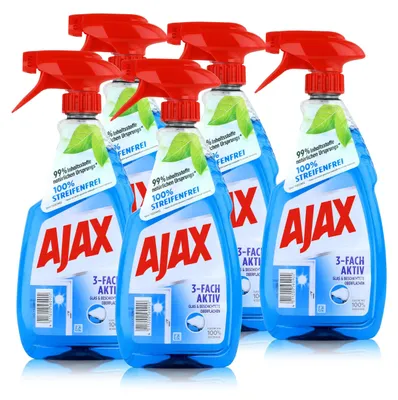Produktbild von Ajax Glasreiniger 500ml - Für Glas & Beschichtete Oberflächen (5er Pack)
