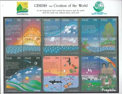 Produktbild von Briefmarken Palau-Inseln 1992 Mi 551-574 Zd-Bogen (kompl.Ausg.) postfrisch Die Schöpfungsgeschichte