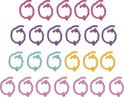 Produktbild von 24 pcs Strickstichmarker Zinklegierung Spirale Schafmuster für Stoffhandwerk farbenfroh