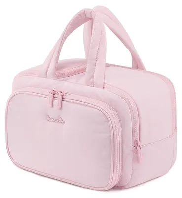 Produktbild von Große Kulturtasche für Damen, Leichte Reise-Kosmetiktasche mit Nassfach, Rosa