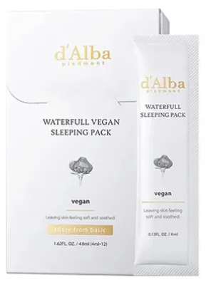 Image de d'Alba Waterfull Vegan Sleeping Pack 12 x 4 ml