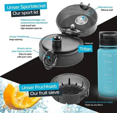 Productafbeelding van Sportwaterfles 1500 ml, Lekvrij en BPA-vrij