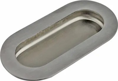 Produktbild von Ovale Einlassmuschel Schiebetürmuschel 102x50mm Muschelgriff Edelstahl Türbeschlag