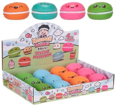 Produktbild von 1x Kawaii Foodiez Squishy Macaroon Quetsch Macaron 6,5cm, 1 aus 4 Farben