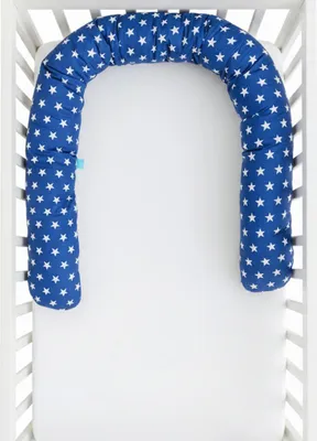 Immagine prodotto di Minky Cuscino-Rullo-Bordino per lettino 200 cm - stelle blu navy