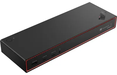 Produktbild von Lenovo ThinkPad Thunderbolt 5 Smart Dock 7500, Kabelgebunden, Thunderbolt 5, 180 W, 2500 Mbit/s, Schwarz, Eclipse Black