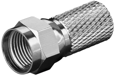 Produktbild von goobay F-Stecker Cu vernickelt L. ca. 20 mm Für Kabel Außen-ø 7,7 mm