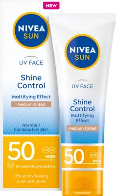 Obrázok produktu pre Nivea Sun UV Face Shine Control Krem SPF50 Medium Tinted, 50ml