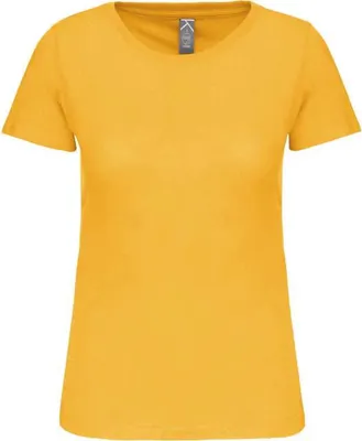 Produktbild von Kariban Damen T-Shirt Baumwolle Kurzarm Basic Shirt Rundhals, Größe:2XL, Farbe:Gelb