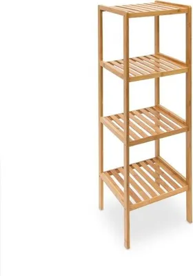 Image de Etagère de salle de bain en bambou avec 4 étagères