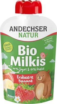 Produktbild von Andechser Natur Milkis Erdbeere-Banane -- 100g