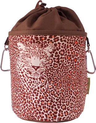 Produktbild von bellaCott Wäscheklammerbeutel aus Baumwolle mit zwei Karabinerhaken - Design Leopard braun
