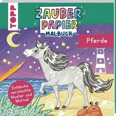 Image de Livre de coloriage magique, thème : chevaux