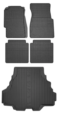 Productafbeelding van Rubberen automatten + kofferbakmat voor Honda Civic VI 1995-2001 (sedan) – 5-delig, zwart, op maat – Wielganizator SolidPRO