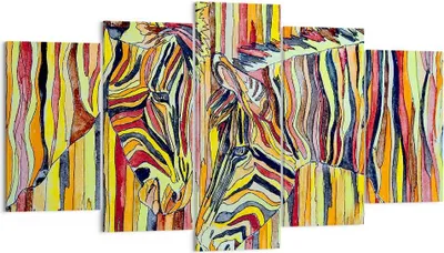 Produktbild von Bild auf Leinwand - Leinwandbild - Zebra Abstraktion - 160x85cm - Wand Bild - Wanddeko - Wandbilder - Leinwanddruck - Bilder - Kunstdruck - Wanddekoration - Leinwand bilder - Wandkunst - EA160x85-3499