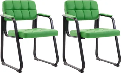 Produktbild von Set mit 2 bequemen Besucherstühlen – Besprechungsstühle – Sitzposition | Farbe: Grün