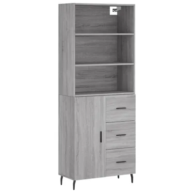 Produktbild von Highboard Grau Sonoma 69,5x34x180 cm Holzwerkstoff