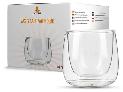 Doppelwandige Gläser aus Borosilikatglas, 80 ml, 4er-Set, spülmaschinengeeignet