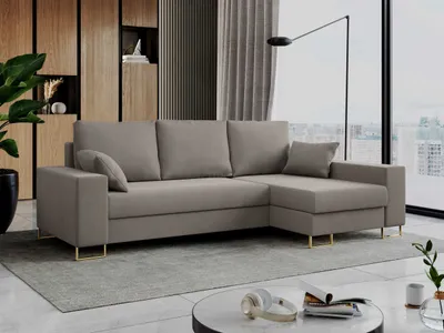 Produktbild von Ecksofa, Bettsofa, L-Form Couch mit Bettkasten - DORIAN-L - Braun