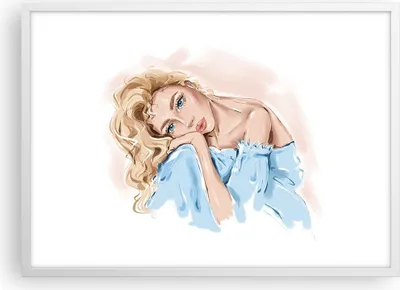 Produktbild von Gerahmtes Poster - Weißer Rahmen - Nachdenklich Frau Blond - 70x50 cm - Wand Bild - Wanddeko - Wandbilder - Kunstposter - Wandposter - Bilderrahmen - Bilder - Kunstdruck - P2WAA70x50-5083