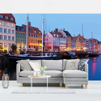 Produktbild von Fototapete Stadt - Vliestapete - Bildtapete UV-beständig Skyline violett Motiv Wandtapete geruchsfrei