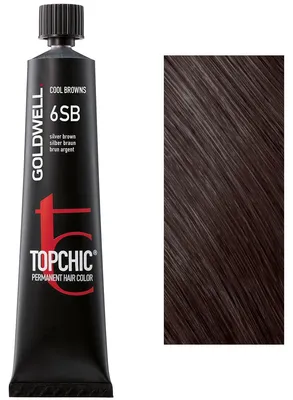 Zdjęcie produktu dla Goldwell Topchic The Browns, Brązowy, 6SB, Silver Brown, Unisex, 60 ml, Do wszystkich włosów