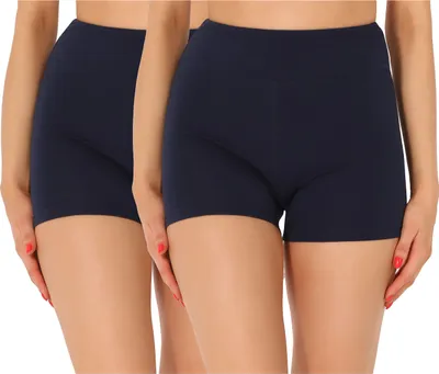 Produktbild von Merry Style Damen Shorts Radlerhose Boxershorts aus Baumwolle 2Pack MS10-359(Marineblau/Marineblau (2Pack), XS)